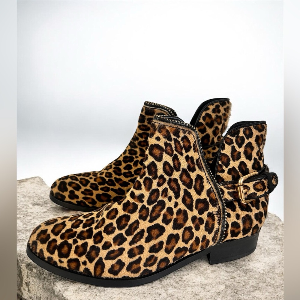 Just Cavallie Roberto Women's Leopard
Pony Hair Leather Ankle Boots 39 New